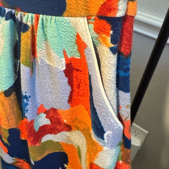 Anthropologie Postmark “Lantana” Watercolor Fit & Flare Dress Size 4 - Picture 6 of 6